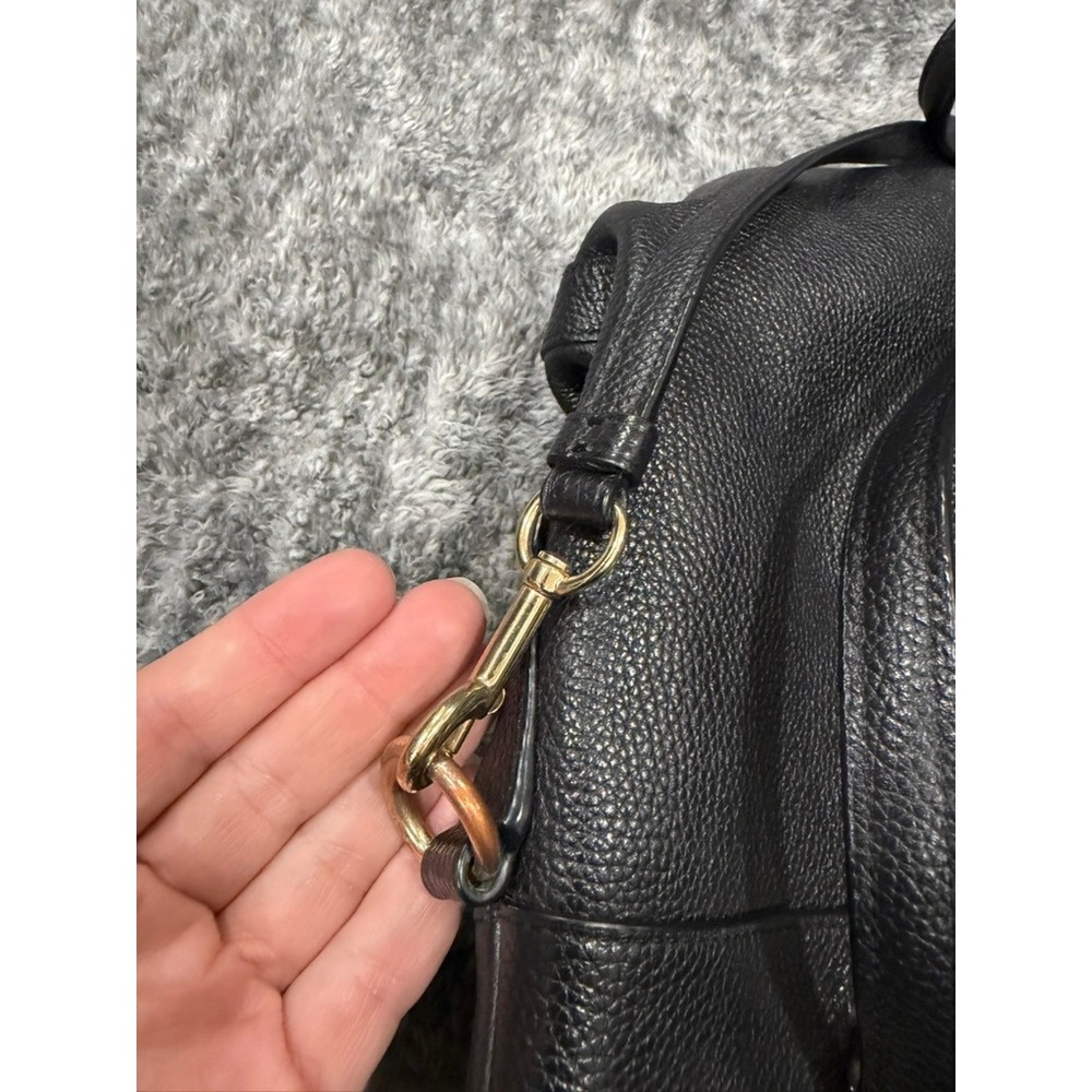Coach Pebbled Leather Crossbody Tote Black Gold Zip Shoulder Bag Purse Classic - Picture 9 of 9